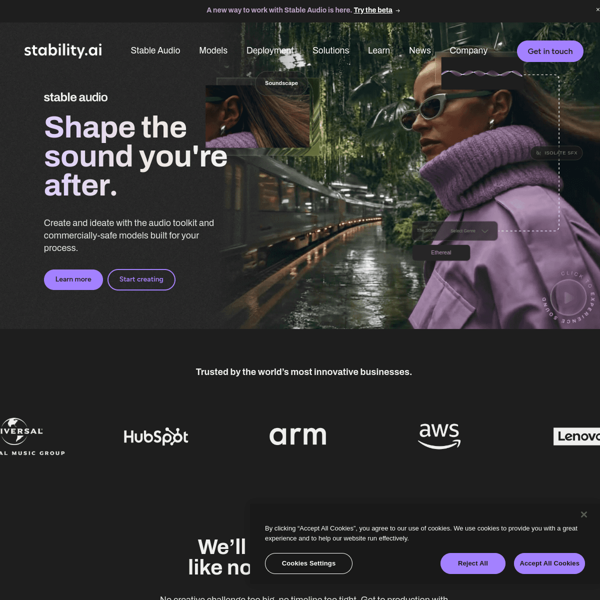 Stability AI 网站截图
