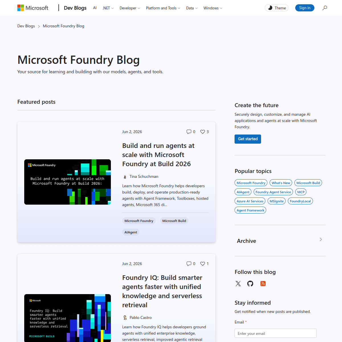Microsoft Agent Framework 网站截图