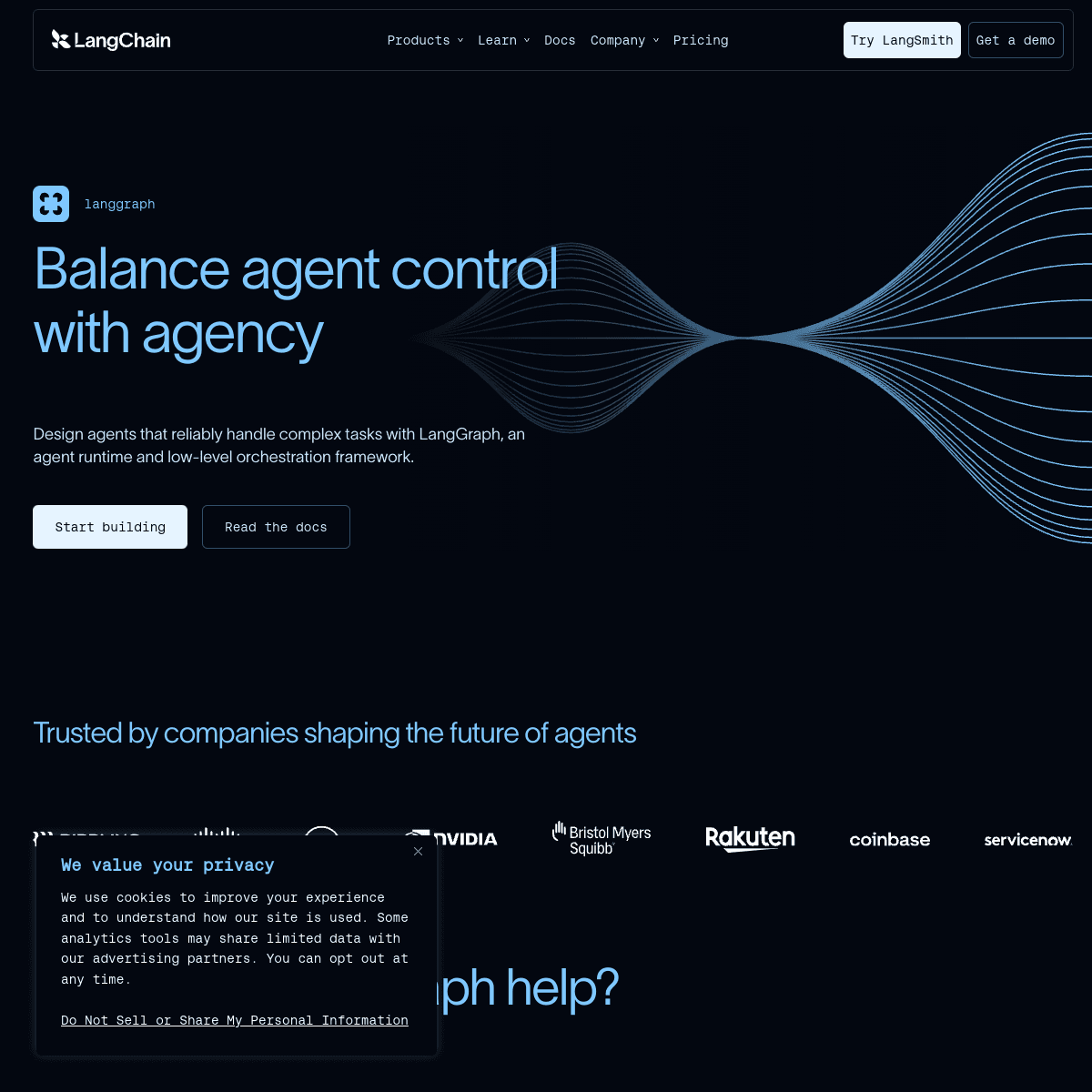 LangGraph 网站截图